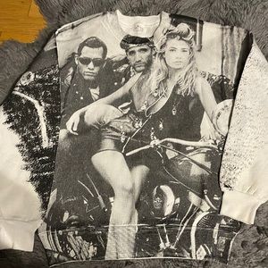 Medium black and white biker people sweatshirt